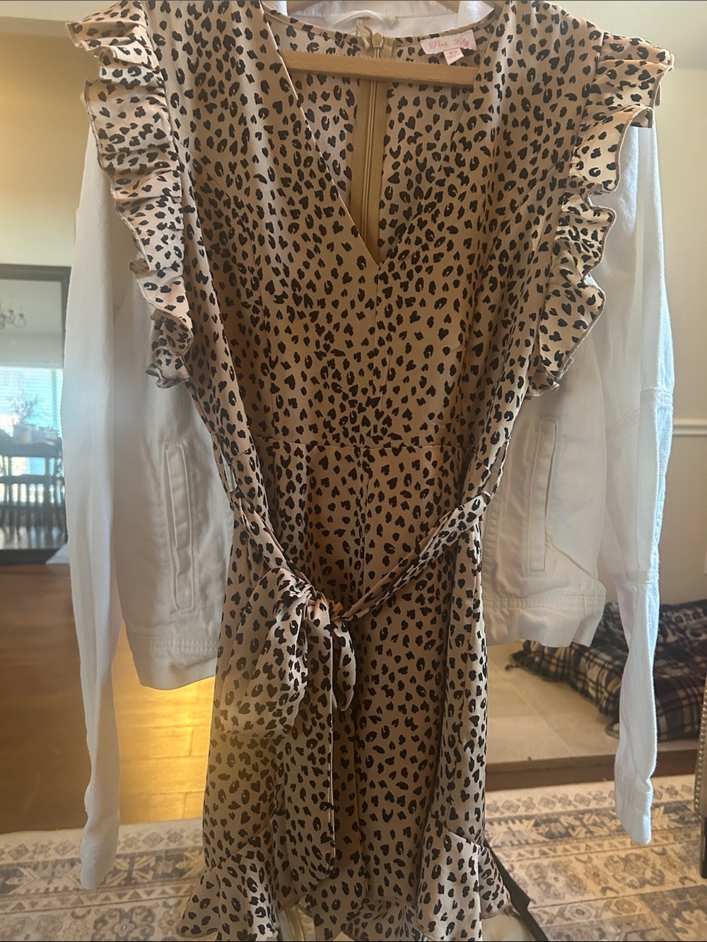 Pink Lily Leopard Print Romper
